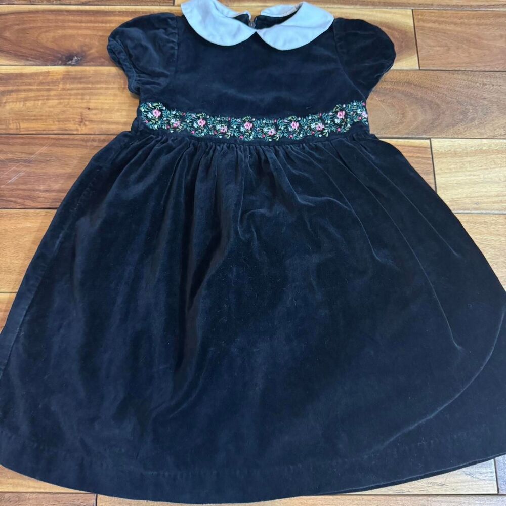 GYMBOREE 24 MONTHS Vintage Infant Velour Dress Black